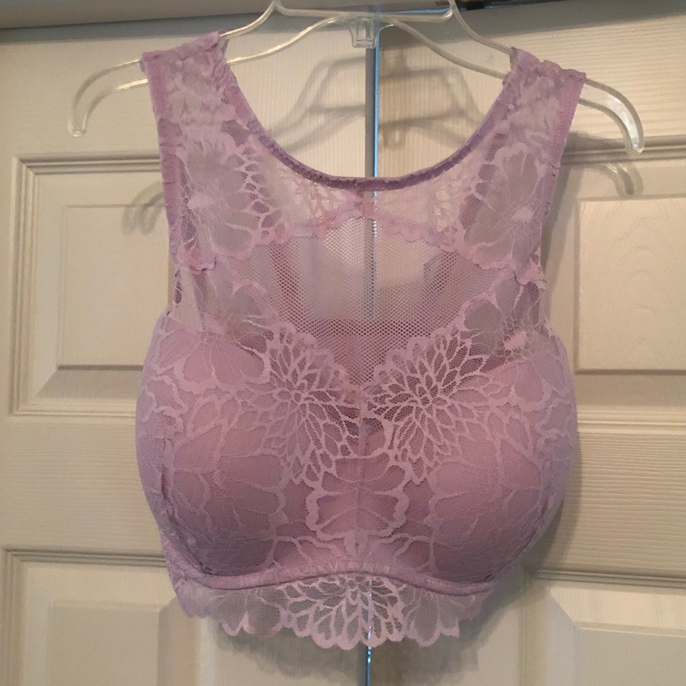 Pale Pink Padded Lace Bralette-Like new! So pretty